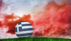 复合图像足球希腊颜色