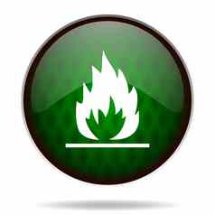火焰绿色互联网图标