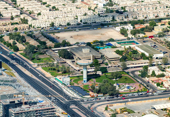 全景空中视图<strong>迪拜</strong>城市景观阿联酋