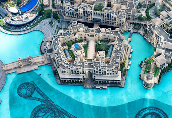 全景空中视图<strong>迪拜</strong>城市景观阿联酋