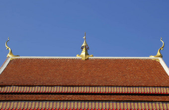 天空屋顶寺庙泰国