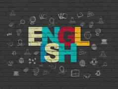 教育概念英语墙背景