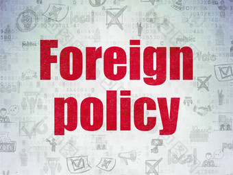 政治概念外国政策数字数据纸背景