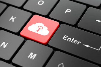 云技术概念云关键电脑键盘背景