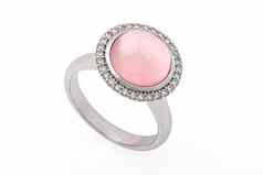 银环粉红色的珍贵的石头钻石