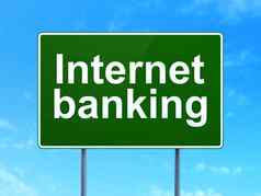 银行概念互联网银行路标志背景