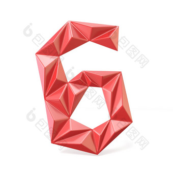 红色的现代三角<strong>字体</strong>。数字