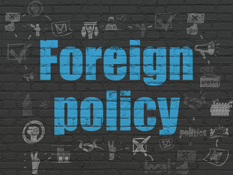 政治概念外国政策墙背景