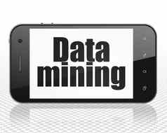数据概念智能手机数据矿业显示