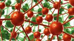 红色的绿色分子几何混乱摘要结构科学技术网络连接高新技术背景呈现插图