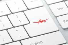 旅游概念飞机电脑键盘背景
