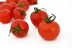 新鲜的健康的小樱桃西红柿股票图片