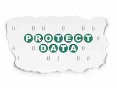安全概念保护数据撕裂纸背景