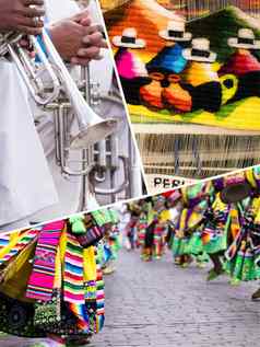 拼贴画秘鲁传统的文化图片旅行背景