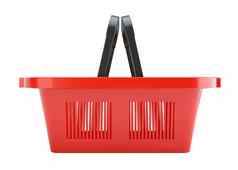 红色的塑料空购物篮子