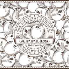 古董苹果标签无缝的模式