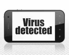 安全概念智能手机病毒检测到显示