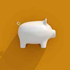白色小猪银行图标