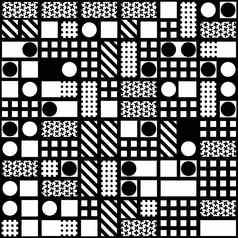 装饰几何形状瓷砖单色不规则的模式摘要黑色的白色背景艺术观赏晶格