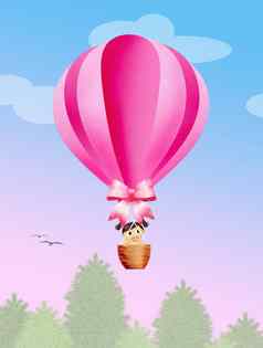 婴儿女孩热空气气球