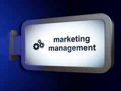 市场营销概念市场营销管理齿轮广告牌背景