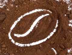 咖啡地面画咖啡豆标志形状咖啡豆十八