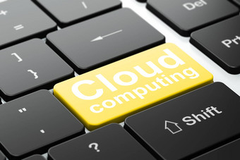云网络概念云计算电脑键盘背景