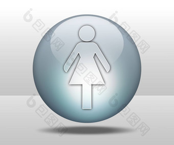 图标按钮pictogram女士们厕所