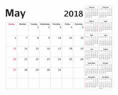 简单的日历规划师一年设计模板集个月周开始周日日历规划周