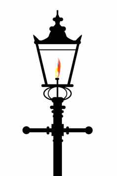 维多利亚时代孤立的煤气灯
