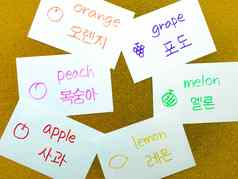 语言闪光卡片朝鲜文