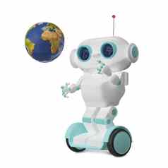 插图机器人全球踏板车