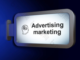 广告概念广告市场营销头金融象征广告牌背景