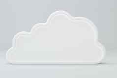 白色云图标呈现工作室背景