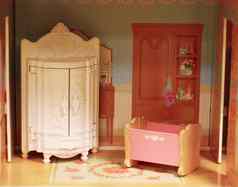 古董室内婴儿玩偶之家可爱的小娃娃房间克罗