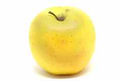 新鲜的黄色的苹果孤立的白色背景