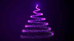 闪亮的圣诞节树粒子数字插图