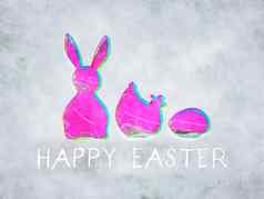 兔子鸡蛋复活节装饰水彩绘画