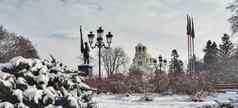 亚历山大涅夫斯基大教堂冬天索菲亚保加利亚