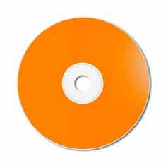 橙色Dvd模型模板孤立的白色