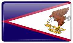 旗帜美国萨摩亚形式磁铁冰箱反射光