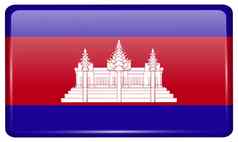 旗帜柬埔寨形式磁铁冰箱反射光