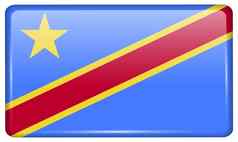 旗帜刚果民主共和国形式磁铁冰箱反射光