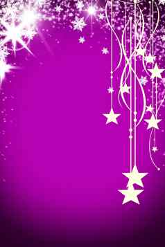 圣诞节背景发光的加兰星星雪花的地方文本紫色的闪亮的假期背景复制空间银黄金背景