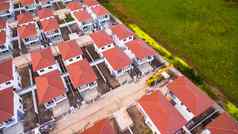 空中视图住房房地产拍摄无人机