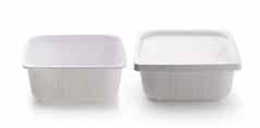 塑料食物盒子孤立的白色背景