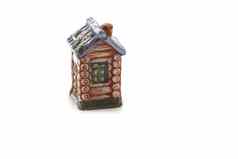陶瓷小雕像香料形式house-hut孤立的