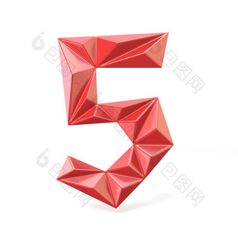 红色的现代三角字体。数字