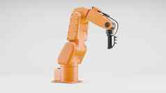机器人手臂灰色的背景工业机器人操纵器