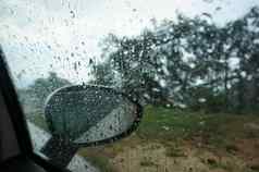 大滴雨流挡风玻璃车视图车